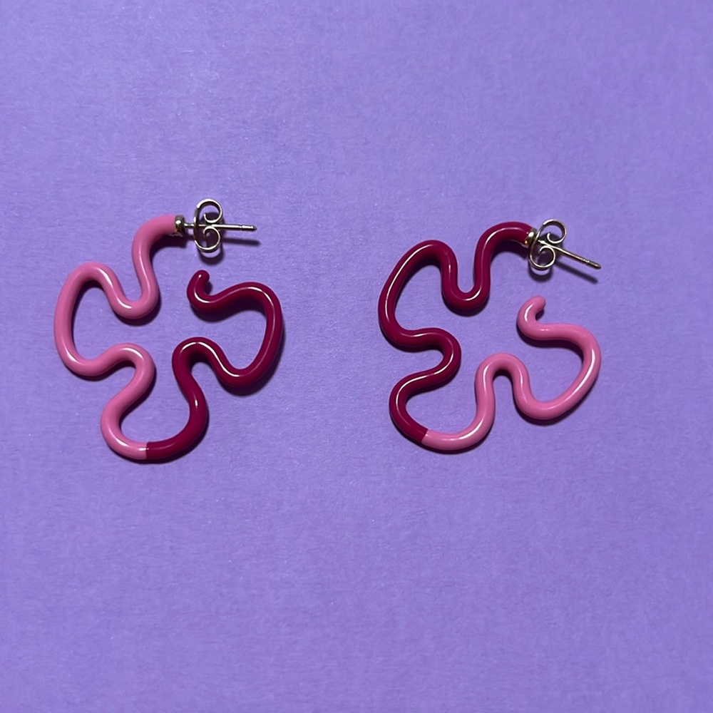 BEA BONGIASCA Duo Color Enamel Earrings